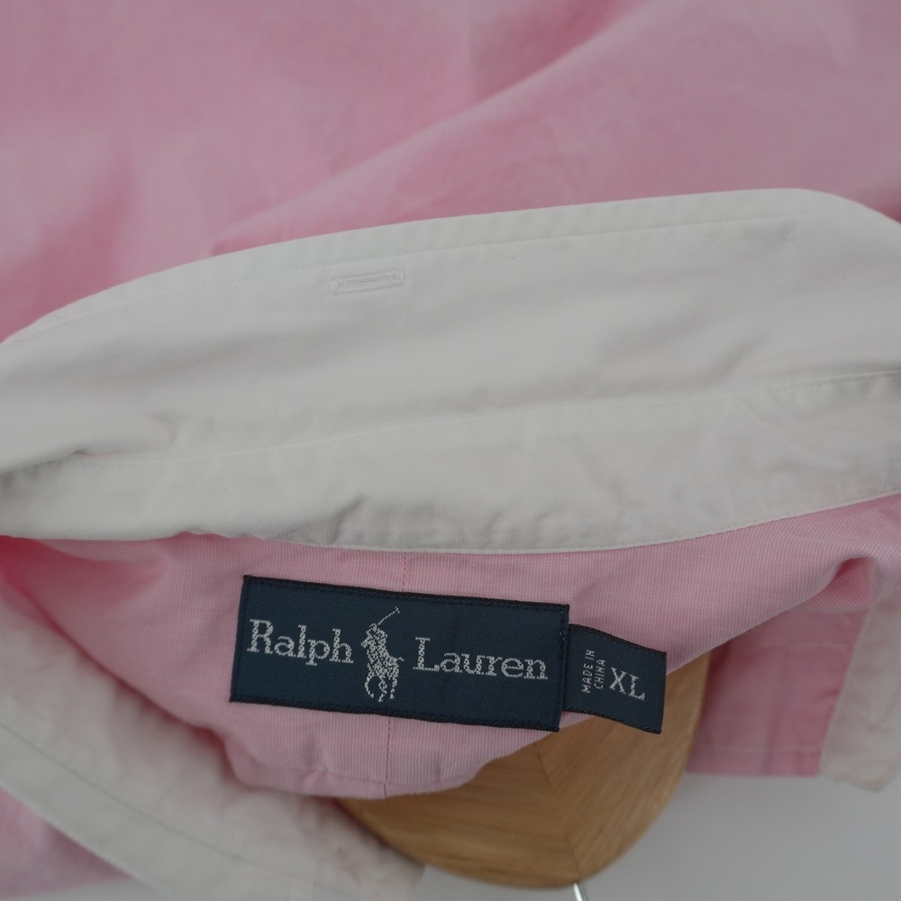 Ralph Lauren Button Down Mens XL Pink White Contrast Collar Long Sleeve RL - Picture 4 of 6